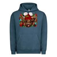 Pigment Midnight Navy highland cow christmas Urban Hoodie - JahusDesignShop