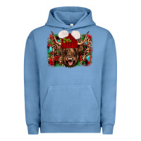 Pigment Pebble Blue highland cow christmas Urban Hoodie - JahusDesignShop