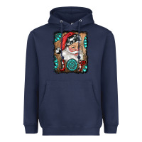 Navy Santa Claus Joy Heavyweight Hoodie - RanaPortraitStore