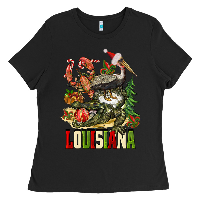 Christmas Louisiana Ladies Tee by BarkalooDesign | Teevron