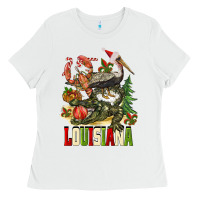 White Christmas Louisiana Ladies Tee - BarkalooDesign