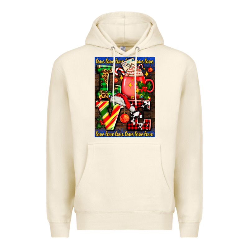 Love Coffee Cup Christmas Premium Hoodie by AdoDesignShop | Teevron