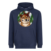 Navy Shiba Inu Christmas Heavyweight Hoodie - RanaPortraitStore