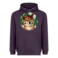 Plum Shiba Inu Christmas Heavyweight Hoodie - RanaPortraitStore