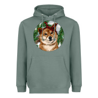 Sage Shiba Inu Christmas Heavyweight Hoodie - RanaPortraitStore