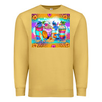 Antique Gold stitch summer coffee cups Premium Sweatshirt - Zillion Design Studio