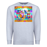 Heather Grey stitch summer coffee cups Premium Sweatshirt - Zillion Design Studio