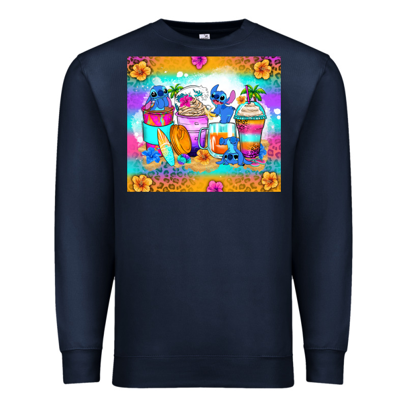 Stitch Summer Coffee Cups Premium Sweatshirt by Zillion Design Studio | Teevron