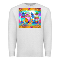 Oatmeal Heather stitch summer coffee cups Premium Sweatshirt - Zillion Design Studio