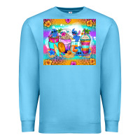 Ocean Blue stitch summer coffee cups Premium Sweatshirt - Zillion Design Studio