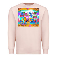 Pale Pink stitch summer coffee cups Premium Sweatshirt - Zillion Design Studio