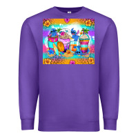 Purple stitch summer coffee cups Premium Sweatshirt - Zillion Design Studio