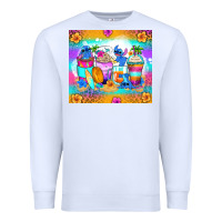 White stitch summer coffee cups Premium Sweatshirt - Zillion Design Studio