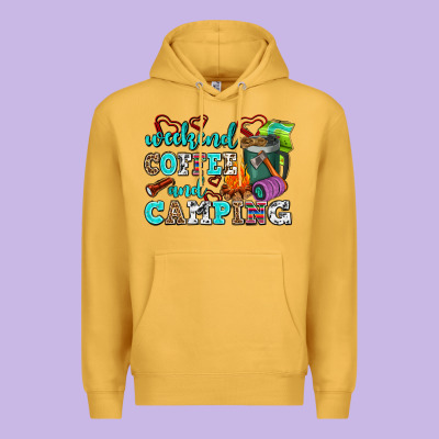 Weekend Coffee And Camping Premium Hoodie Designed By Adodesignshop