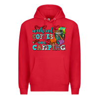 Red weekend coffee and camping Premium Hoodie - AdoDesignShop