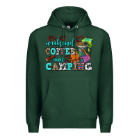 Sports Green weekend coffee and camping Premium Hoodie - AdoDesignShop