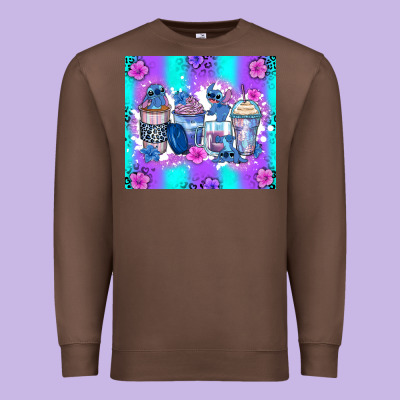 Stitch Coffee Cups Premium Sweatshirt Designed By Zillion Design Studio