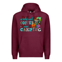 Burgundy weekend coffee and camping Premium Hoodie - AdoDesignShop