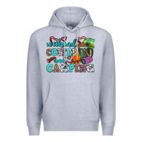 Heather Grey weekend coffee and camping Premium Hoodie - AdoDesignShop