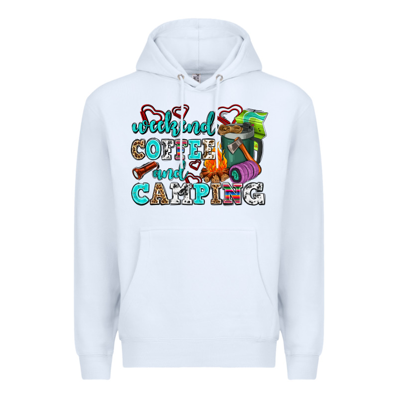 Weekend Coffee And Camping Premium Hoodie by AdoDesignShop | Teevron
