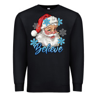 Black santa blue believe Premium Sweatshirt - RanaPortraitStore