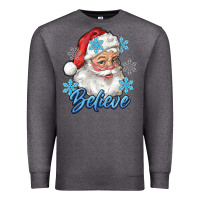 Charcoal Heather santa blue believe Premium Sweatshirt - RanaPortraitStore