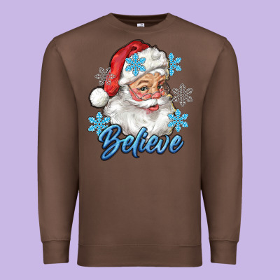 Santa Blue Believe Premium Sweatshirt Designed By Ranaportraitstore