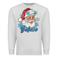 Dove Grey santa blue believe Premium Sweatshirt - RanaPortraitStore