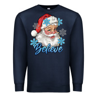 Navy santa blue believe Premium Sweatshirt - RanaPortraitStore