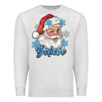Oatmeal Heather santa blue believe Premium Sweatshirt - RanaPortraitStore