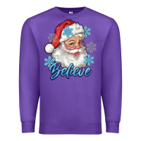 Purple santa blue believe Premium Sweatshirt - RanaPortraitStore