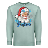 Seafoam santa blue believe Premium Sweatshirt - RanaPortraitStore