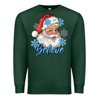 Sports Green santa blue believe Premium Sweatshirt - RanaPortraitStore