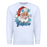 White santa blue believe Premium Sweatshirt - RanaPortraitStore