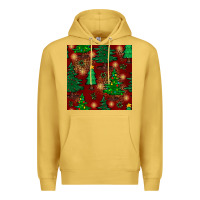 Antique Gold christmas trees seamless pattern Premium Hoodie - BundleAndBundleShop