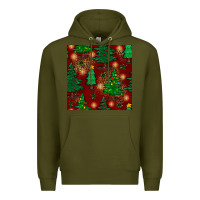 Army Green christmas trees seamless pattern Premium Hoodie - BundleAndBundleShop