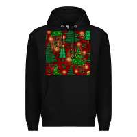 Black christmas trees seamless pattern Premium Hoodie - BundleAndBundleShop