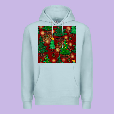 Christmas Trees Seamless Pattern Premium Hoodie Designed By Bundleandbundleshop