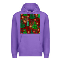 Purple christmas trees seamless pattern Premium Hoodie - BundleAndBundleShop