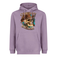 Lavender cowboy killer with skull Heavyweight Hoodie - texasbilliewilder