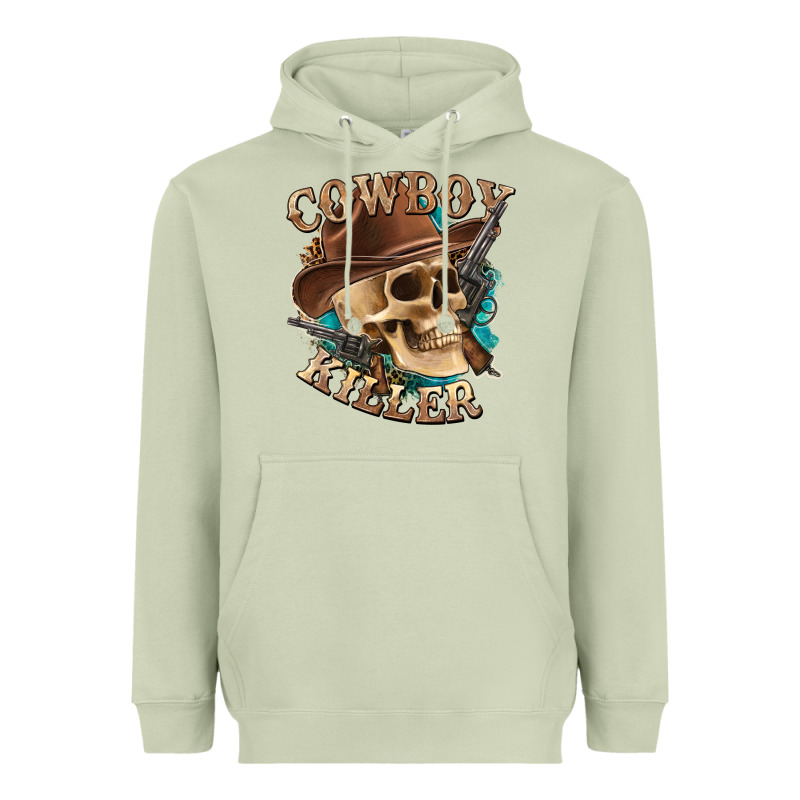 Cowboy Killer With Skull Heavyweight Hoodie by texasbilliewilder | Teevron