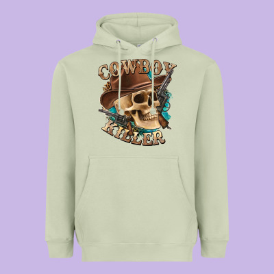 Heavyweight Hoodie cowboy killer with skull