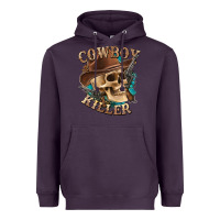Plum cowboy killer with skull Heavyweight Hoodie - texasbilliewilder