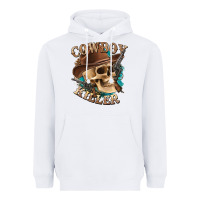 White cowboy killer with skull Heavyweight Hoodie - texasbilliewilder