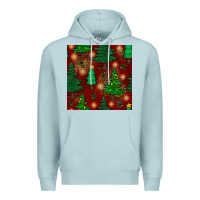 Blue Mist christmas trees seamless pattern Premium Hoodie - BundleAndBundleShop