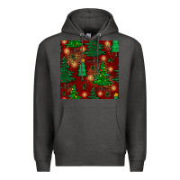 Charcoal Heather christmas trees seamless pattern Premium Hoodie - BundleAndBundleShop
