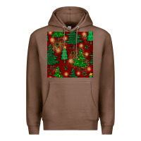 Chestnut christmas trees seamless pattern Premium Hoodie - BundleAndBundleShop