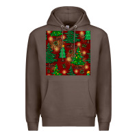 Coffee christmas trees seamless pattern Premium Hoodie - BundleAndBundleShop