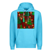 Ocean Blue christmas trees seamless pattern Premium Hoodie - BundleAndBundleShop