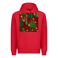 Red christmas trees seamless pattern Premium Hoodie - BundleAndBundleShop